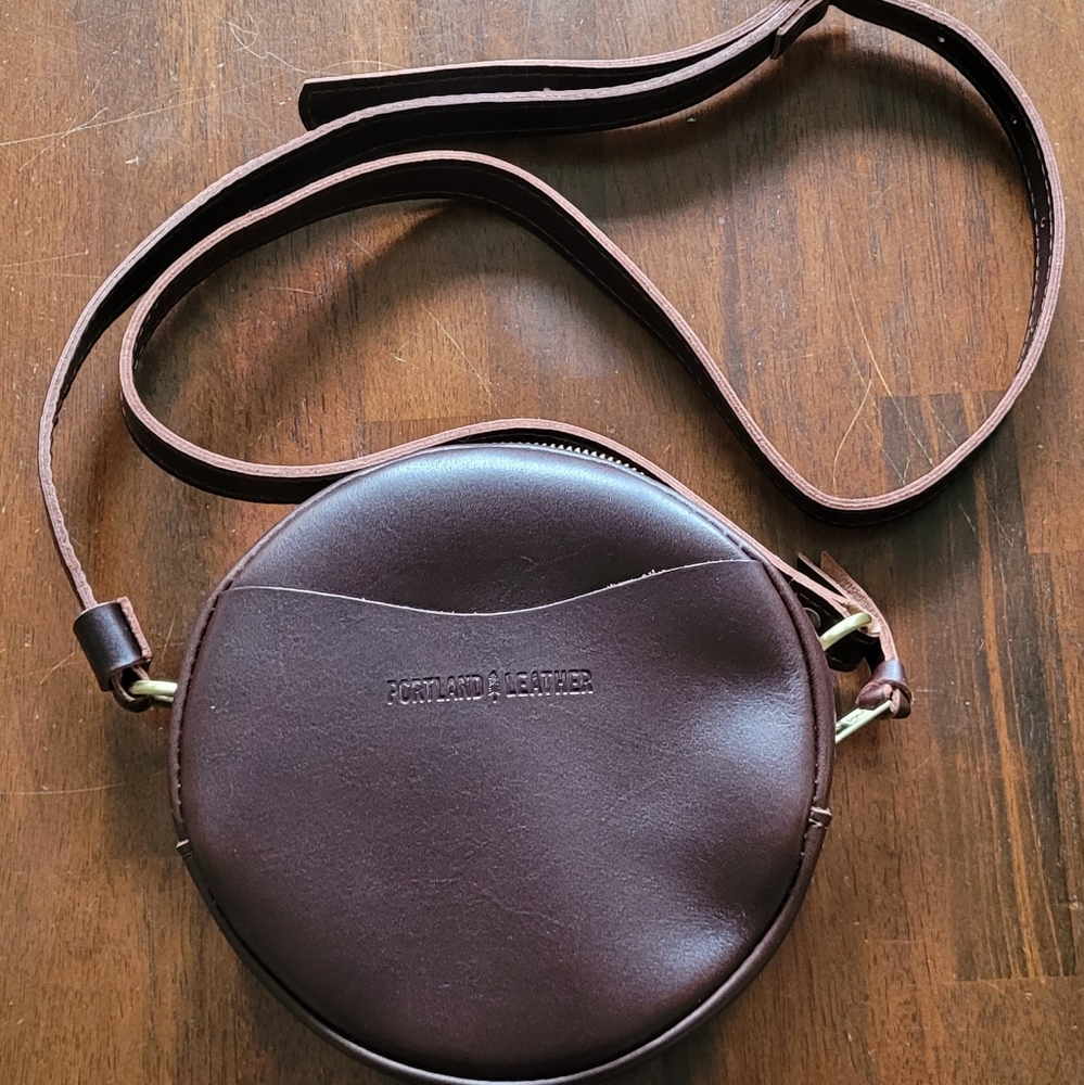 NWOT Portland Leather Goods Circle Crossbody Bag in Lawrence🤎 UNICORN COLOR🦄